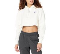 Champion Sudadera con Capucha Recortada de Tejido inverso para Mujer, Blanco, XL