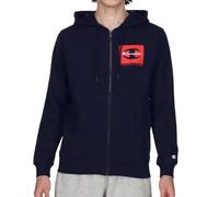 Champion - Sudadera con cremallera marina para hombre, diseño de etiqueta marina, azul marino, XL