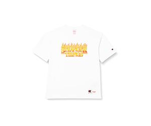 Champion X Stranger Things Camiseta Crewneck Camiseta Crewneck Unisex-Adulto, Blanco (WW007), L