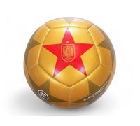 Champion's City Balón de Fútbol España Dorado Estrella | Diseño Oro con Estrella Roja | Tamaño 5 Oficial | Superficie Texturizada Antideslizante | Resistente para Entrenamiento y Ocio