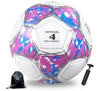 Championsleague Ball, Regular 5 Tamaño, Balón de Fútbol para Niños y Juventud y Adultos Tamaño, Aficionados del Fútbol Artículo Amantes del Regalo de Cumpleaños Juego (Rosa, N° 4)