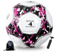 Championsleague Ball, Regular 5 Tamaño, Balón de Fútbol para Niños y Juventud y Adultos Tamaño, Aficionados del Fútbol Artículo Amantes del Regalo de Cumpleaños Juego (Negro Rosa, N° 4)