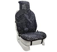 Champlus Funda de Asiento de Piel de Oveja, cojín de Asiento de Lana rizada de auténtica Piel de Cordero Australiana para Asiento Delantero, Lana Pura Natural Suave, Universal, se Adapta a la mayoría