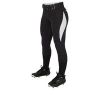 Champro Bp28wbwm Surge Pantalón de Talle bajo Estilo Tradicional, Cónico, Mujer, Color Negro, Blanco., tamaño Medium