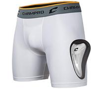 Champro BPS14ACWM - Bóxer de compresión con Taza, poliéster/Spandex, Color Blanco, Mediano