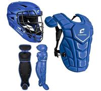 CHAMPRO Optimus MVP Plus - Juego de caja de receptor con casco certificado estándar NOCSAE y protector de pecho