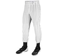 Champro Pantalón de béisbol de poliéster con Triple Corona a Rayas, Color Blanco, Negro Pin Grande, Grande