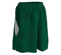 Champro Post Up - Pantalón Corto de Baloncesto de poliéster Reversible para Mujer, tamaño Mediano, Color Verde Bosque, Blanco