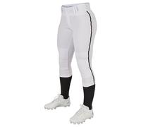 Champro Tournament Pantalón de softbol Tradicional de Talle bajo con Ribete Trenzado de Color de Contraste