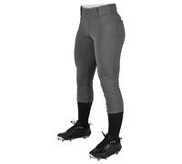 CHAMPRO Tournament - Pantalón tradicional de sófbol de poliéster para mujer, tiro bajo, talla M, grafito