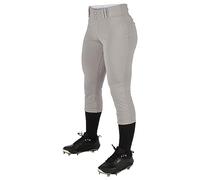Champro Tournament - Pantalón Tradicional de sófbol de poliéster para Mujer, Tiro bajo, Talla M, Gris
