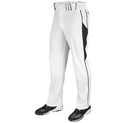 Champro Triple Crown OB2 - Pantalones de béisbol de Ajuste Holgado con Entrepierna Ajustable y Zonas deslizantes reforzadas, Color Blanco, Negro