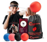 Champs MMA, Bola de Reflejos para Entrenamiento de Boxeo, Mejora la Coordinación y Velocidad, Banda Ajustable para la Cabeza