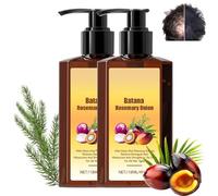 Champú acondicionador nutritivo, aceite de batana, romero y cebolla, reduce la caída del cabello, fortalece las raíces y aporta brillo, cabello más grueso y fuerte (2pcs)