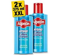 Champú Alpecin Hybrid 2x 375 ml | Champú natural para el crecimiento y cuidado del cabello con cuero cabelludo sensible y seco | Energizante para cabello fuerte | para hombres