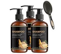 Champú anticaída para mujeres, champú espesante de esencias de hierbas purificantes profundas, cuidado diario sin fragancia, reduce la rotura y alivia el cuero cabelludo (3PCS)