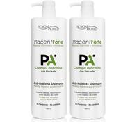 Champú Anticaída PLACENTFORTE con placenta vitaminas y aminoácidos SIN PARABENOS litro sesioMWorld® (Paquete de 2)