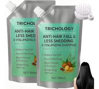 Champú anticaída y voluminizador Trichology, champú antiencrespamiento Trichology, champús para control de aceite y nutrición del cuero cabelludo, cuidado orgánico del cabello y soporta (2pcs)