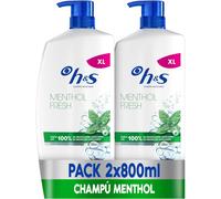 Champú Anticaspa H&S - 2 x 800 ml con Dispensador. - Menthol Fresh - Champú Anticaspa Frescor - Aroma a Mentol