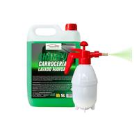 Champú Carrocerías 5L + Pulverizador a Presión | Limpieza Manual para Coches, Motos y Furgonetas | Elimina Suciedad e Insectos | Acabado Brillante