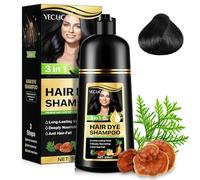 Champú colorante 3 en 1, ingredientes herbales, champú natural instantáneo, champú colorante para el cabello contra las canas, champú instantáneo 500 ml (negro)
