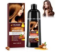 Champú Colorante Castaño 500ml,Champú con Color 3 en 1 para Canas,Shampoo Tinte Cabello Castaño Natural,Champú Matizador Marrón para Mujer y Hombre,Coloración Capilar Fácil y Rápida en Casa