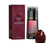 Champú colorante de 200 ml, color de peinado, brillante y duradero, nutre suavemente, alisa y cuida el cabello brillante (rojo)