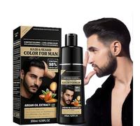 Champú Colorante Negro 4 en 1, Tinte de Pelo para Hombre y Mujer, Cobertura Total de Canas en Minutos, Coloración Instantánea y Duradera, Fácil de Usar en Casa