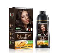 Champú colorante negro 5 en 1 con 5 extractos de hierbas, tinte natural instantáneo para cabello blanco, champú colorante multifuncional para hombres y mujeres, 500 ml (negro)