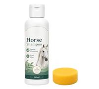 Champú cuidado de caballos Gel limpiador de cola equina 80 ml con esponja | Champú para Bañar Caballos Exterior Aire Libre Granja Veterinaria Patio Establo Cuadra Pastizal Rancho Hacienda Corral