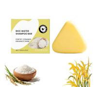 Champú de arroz con agua de arroz 2 en 1 contra la caída del cabello, anticaída y fortalecimiento, barra de champú natural fija, jabón para el cuidado del cabello, jabón de arroz para reducir el