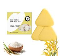 Champú de arroz con agua de arroz 2 en 1 contra la caída del cabello, anticaída y fortalecimiento, barra de champú natural fija, jabón para el cuidado del cabello, jabón de arroz para reducir el