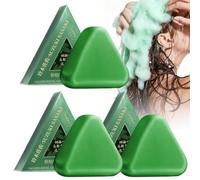 Champú de barra | Champú triangular - Barra de jabón verde para todo tipo de cabello, salón diario, viajes, hogar, baño
