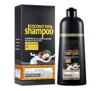 Champú de coco para teñir el cabello negro, 500 ml, champú de hierbas, en pocos minutos, champú colorante para el cabello gris protege el daño del cabello