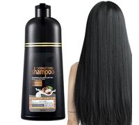 Champú de coco para teñir el cabello negro, champú negro vegetal, aceite de coco, tinte orgánico para el cabello, coloración rápida, champú de color de larga duración