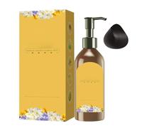 Champú de color negro y castaño para cabello gris, color vegetal natural, color del cabello en minutos, duradero, sin amoniaco, 300 ml