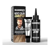 Champú de Color para Barba y Bigote Beardburys Castaño Claro 5N - Tinte Semipermanente para Hombre - Cubre Canas en 5 Minutos - 75 ml - Sin Amoníaco ni Parabenos