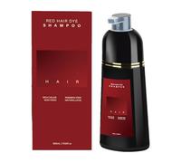 Champú de color rojo para cabellos grises, champú de color instantáneo, tinte para el cabello en minutos, color natural y duradero, 500 ml