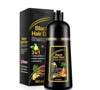 Champú de Color Tinte Pelo Instantáneo para Mujer Hombre, 500ML Black Hair Dye Shampoo 3 en 1 Natural y Duradero Champú para Teñir el Cabello Negro, Acción Rápida, Fácil y Rápido de Usar