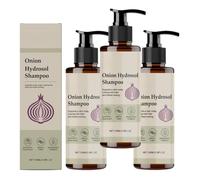 Champú de hidrolato de cebolla, sérum capilar voluminizador e hidratante para un cabello más fuerte, abundante y grueso, ideal para el cuidado diario en casa.