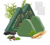 Champú de Jabón Verde Natural Seven, Barra de Champú Triangular, Champús Sólidos con Hojas de Ciprés y Usmangras para el Crecimiento del Cabello, Fortalecimiento, Engrosamiento y Volumen