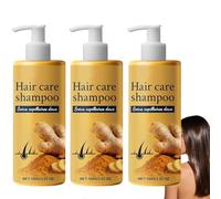 Champú de jengibre, champú anticaspa con regulación de aceite, alivia el picor y el cuero cabelludo sensible y reduce la caspa, hidrata el cabello seco y dañado. (3 unidades)