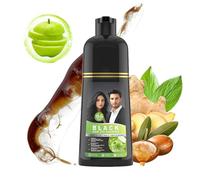 Champú de tinte de cabello negro rápido, champú para el cabello anti-gray, tratamiento de color de acción rápida, revitalización del limpiador diario, fórmula perfumada con hidratación, 500 ml, para h