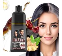 Champú de tinte de cabello negro rápido, champú para el cabello anti-gray, tratamiento de color de acción rápida, revitalización del limpiador diario, fórmula perfumada con hidratación, 500 ml, para h