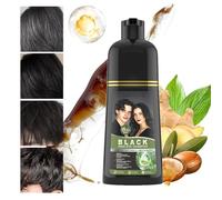 Champú de tinte de cabello negro rápido, champú para el cabello anti-gray, tratamiento de color de acción rápida, revitalización del limpiador diario, fórmula perfumada con hidratación, 500 ml, para h