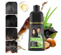 Champú de tinte de cabello negro rápido, champú para el cabello anti-gray, tratamiento de color de acción rápida, revitalización del limpiador diario, fórmula perfumada con hidratación, 500 ml, para h