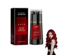 Champú de tinte para el cabello, 200 ml, 3 en 1, champú de color natural para cabello gris, champú de color instantáneo de larga duración, color rojo