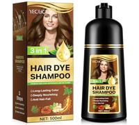Champú De Tinte Para El Cabello Blanco, Champú De Tinte Para El Cabello Instantáneo Para Hombres Y Mujeres - Natural Y Duradero, Cabello Vegetal Para El Cuidado Del Cabello - 500 ML (Oscuro Café)