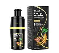 Champú de tinte para el cabello negro 3 en 1 para una cobertura 100 % de canas, champú colorante para el cabello para mujeres y hombres, champú natural, ingredientes vegetales, 350 ml