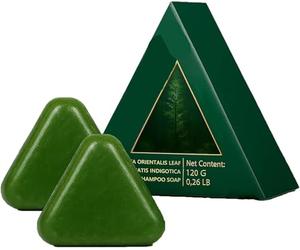 Champú en barra Usman Grass de limpieza profunda, champú en barra para la salud del cuero cabelludo, jabón sólido Nature Triangle para el crecimiento del cabello, apto para todo tipo de cabello